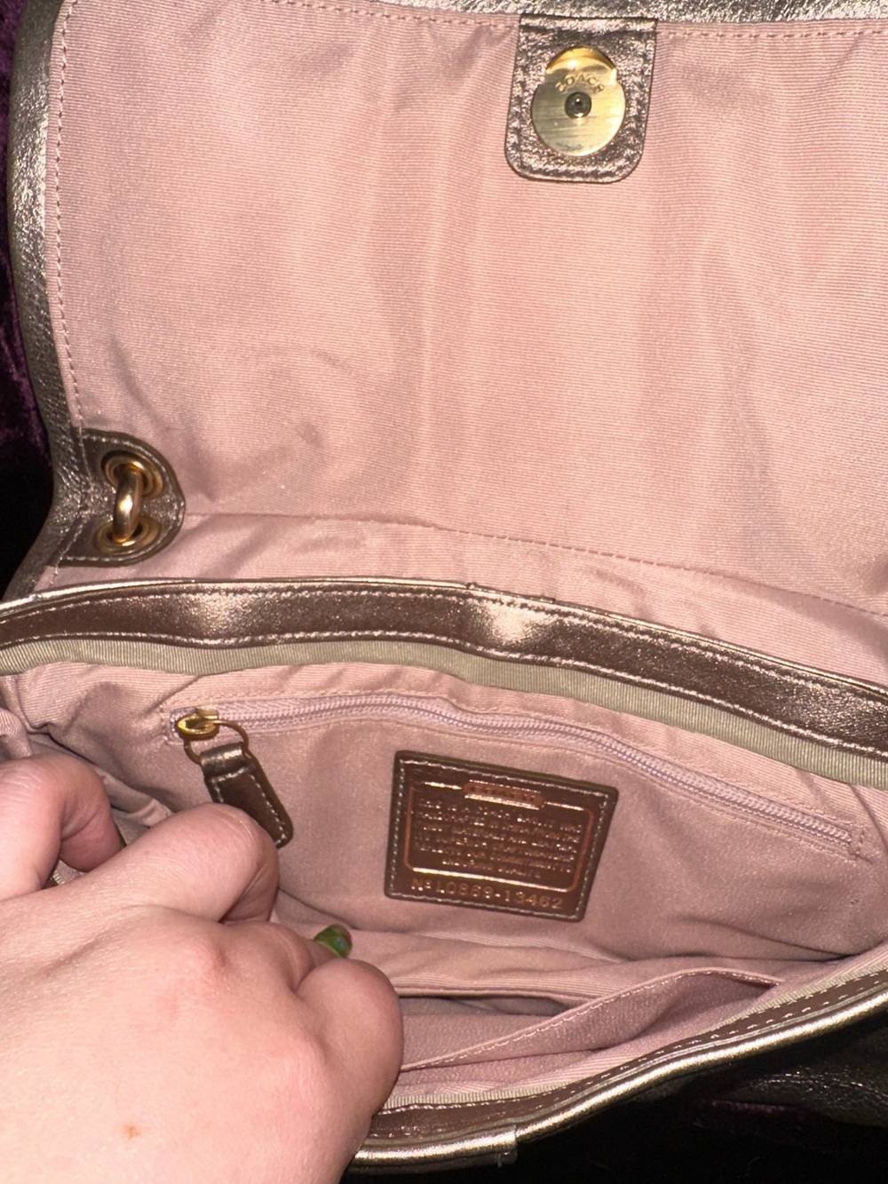 Coach Gold Metallic Madeline Shoulder Bag - Picture 7 of 7